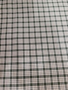 Green And Cream Colored Plaid Fabric  (0805)